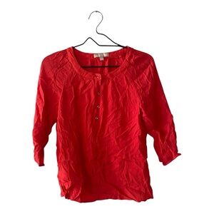 Banana Republic Red 3/4 Sleeve Blouse Women’s Size XS Business Casual Top